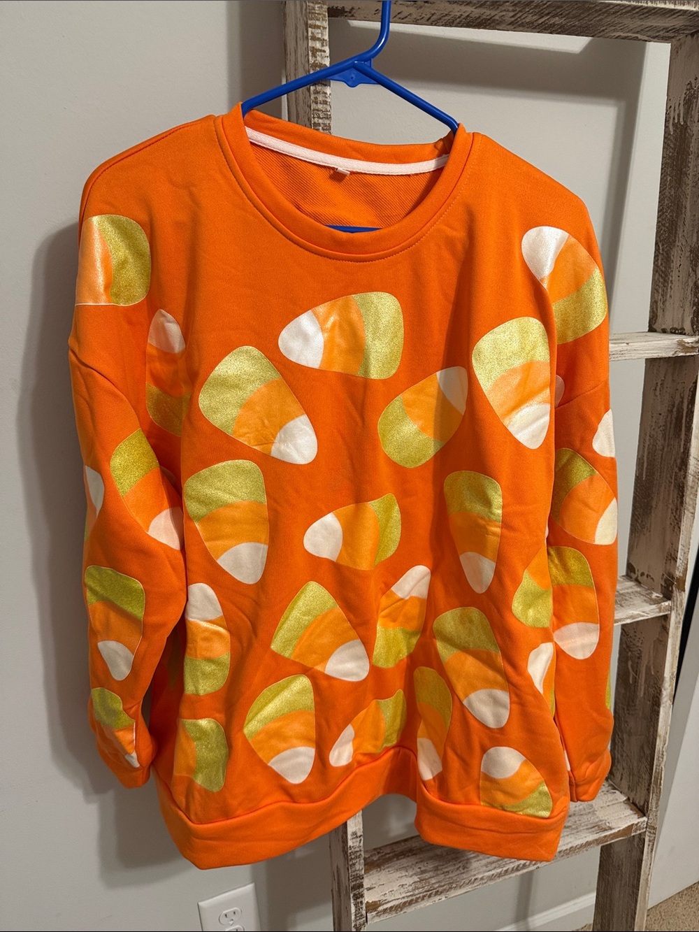 Fall Orange Candy Corn Print Sweatshirt